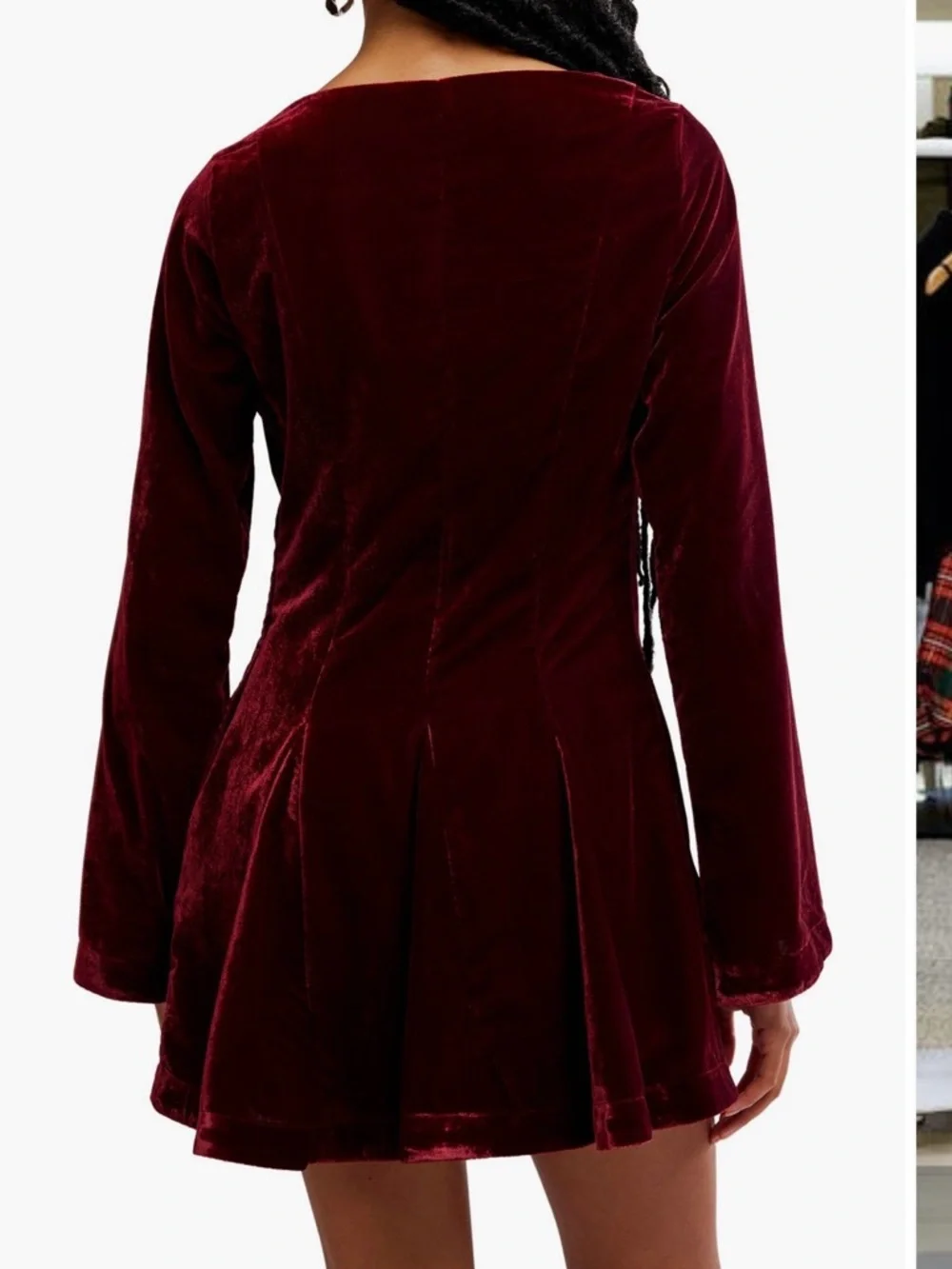 Free People Velvet Lace-Up mini velvet dress, NWT see listing - Picture 4 of 16